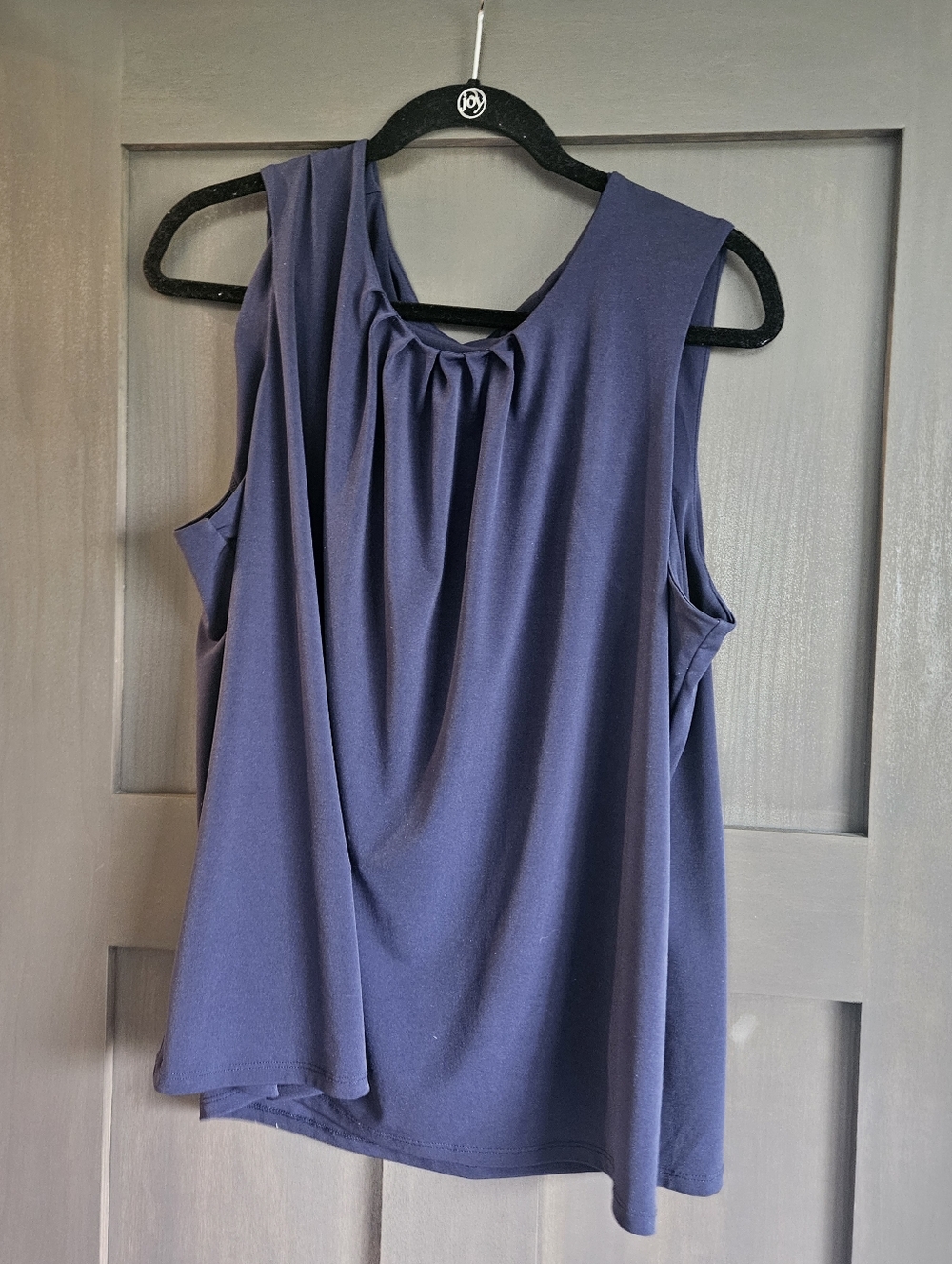 Sleeveless Pleated Navy Women's Top